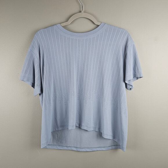 Lululemon Tops - Lululemon Women’s Light Blue Perforated Training T-Shirt Short Sleeve Size 8/10